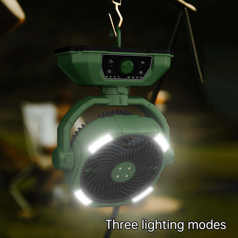 Portable Spray-Cooling Camping Fan with LED Light