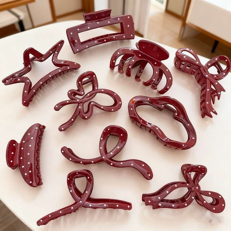 New Year Thickened Ankla Red Textured Stylish Premium Hair Clip