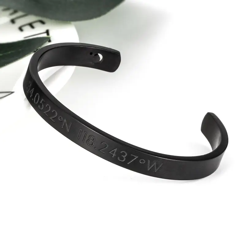 Trendy Brand European And American Longitude And Latitude Titanium Steel Bracelet