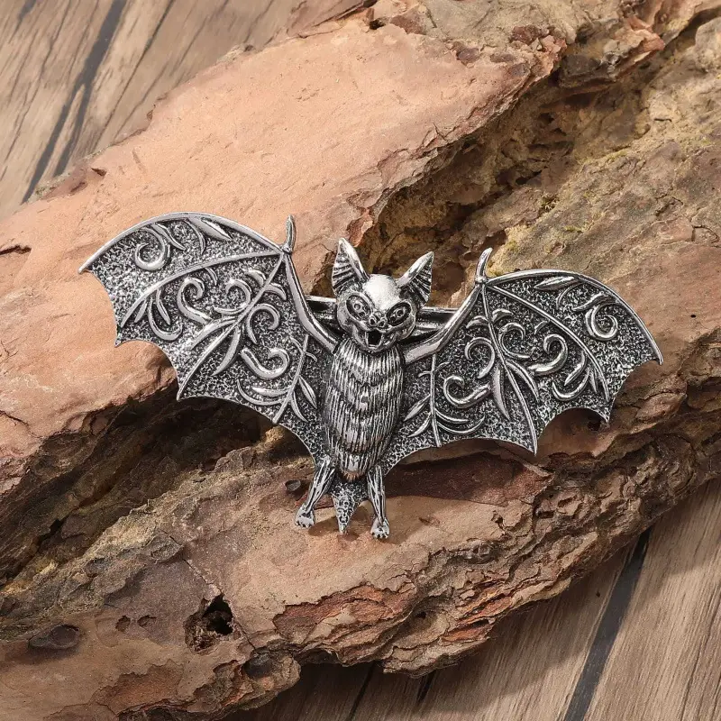 Retro Gothic Bat Rune Hair Clip