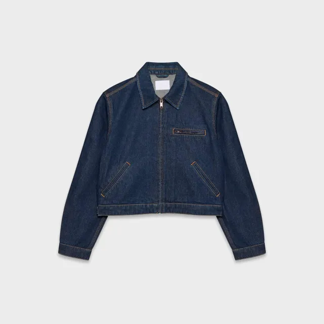 American Vintage Overalls Jacket Fall Winter Coat Top Short Blue - Shop at LoveMi
