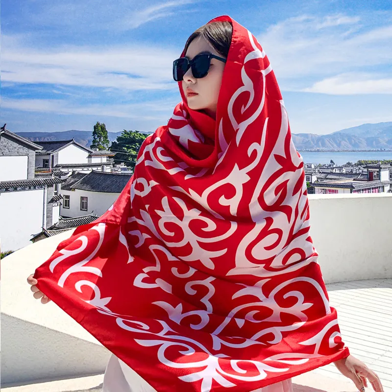Women's Outer Scarf For Traveling In Western Sichuan Grassland - Crescent Moon Spring Tengman-D