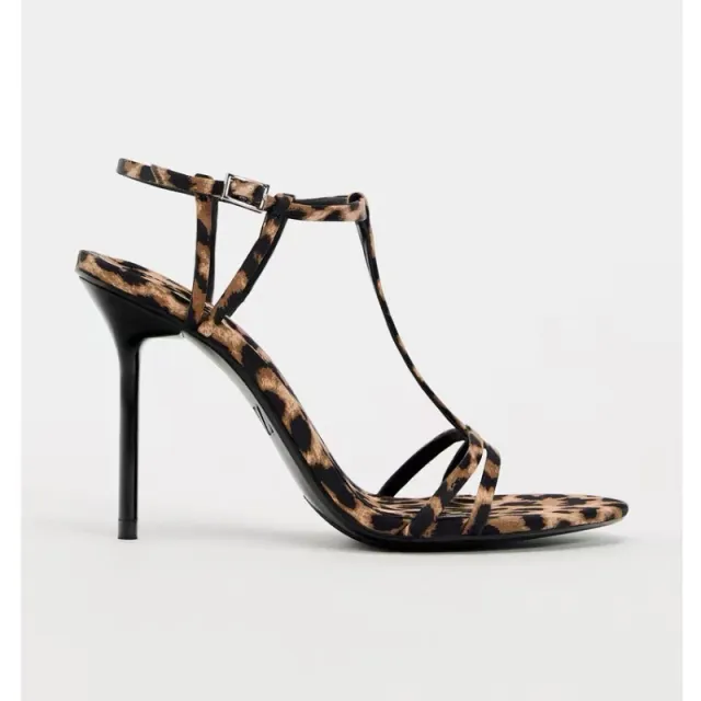 Spring And Summer New Open Toe Ankle strap Buckle Leopard Print High Heels Leopard - Shop at LoveMi