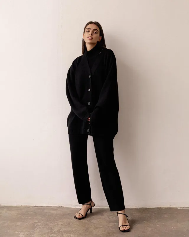 Turtleneck Single breasted Wool Ladies Three piece Set Pack Black - Shop at LoveMi