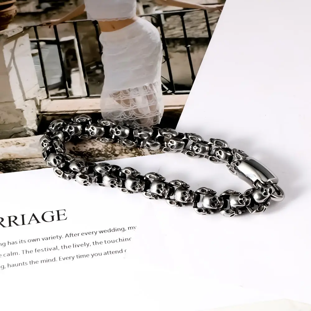 Skull Titanium Steel Men's Bracelet