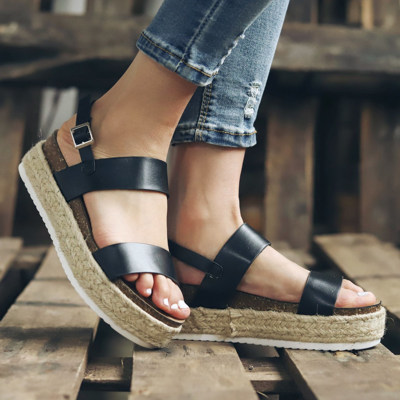 Title 2, Platform Sandalen Dames Zomer Mid-hak Platformh...