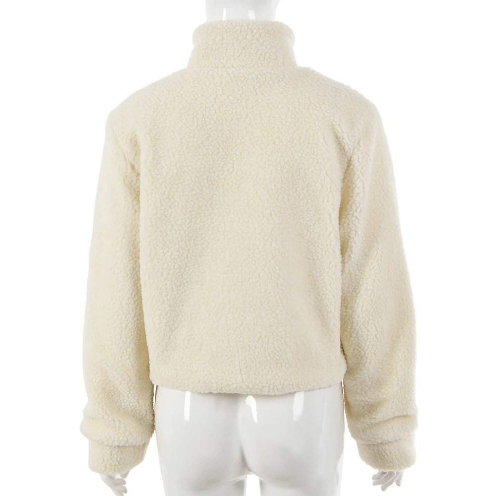 Title 5, Thickened Long-sleeved Zipper Lamb Wool Sweater