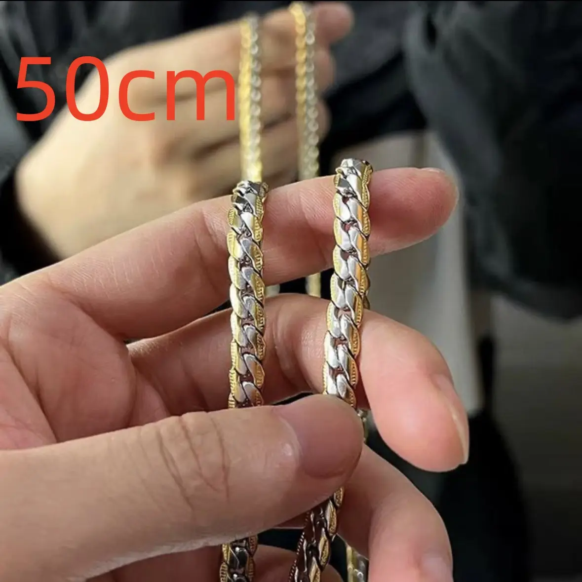 New Personalized Simple Titanium Steel Silver Plated Snake Bone Wide Chain