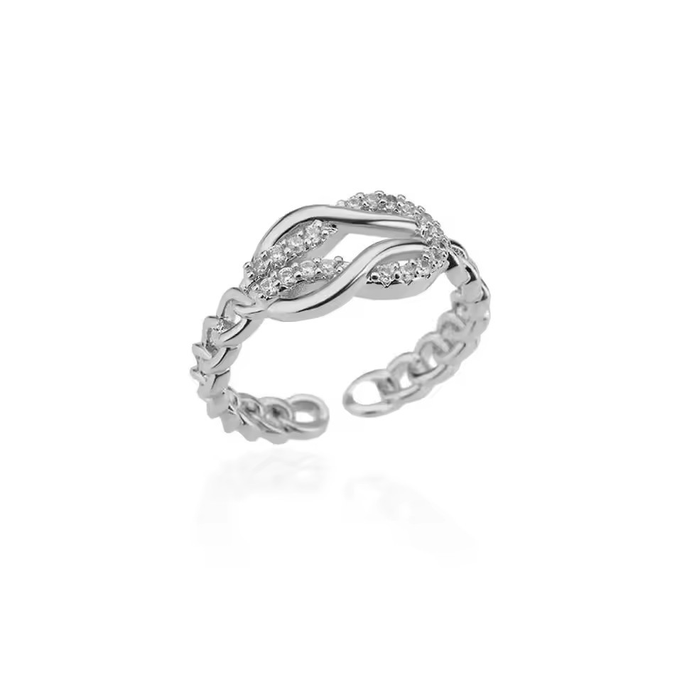 Fashion Zircon Non-fading Open Ring For Women