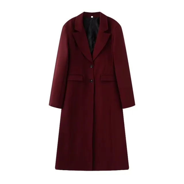 European And American Style French Design Fashion Casual Simple Suede Overcoat Wine Red - Shop at LoveMi