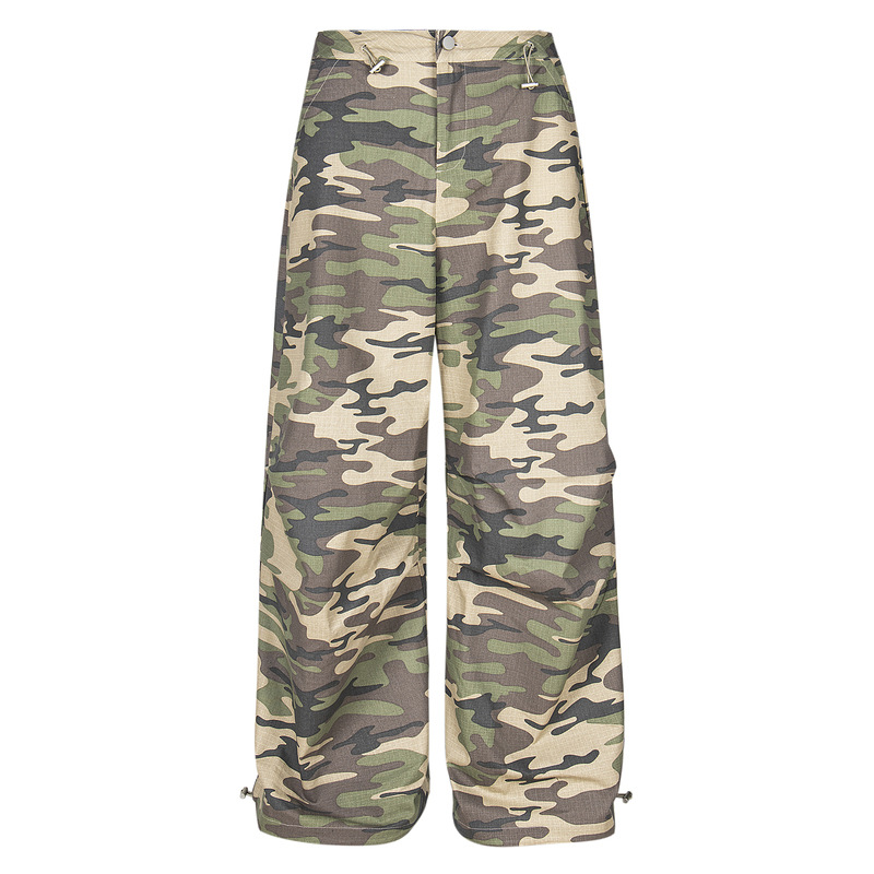 American Wide Leg Pocket Design Camouflage Paratrooper Overalls