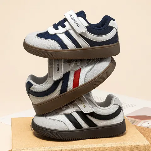 Kids Retro Wide-toe Casual Velcro Sneakers