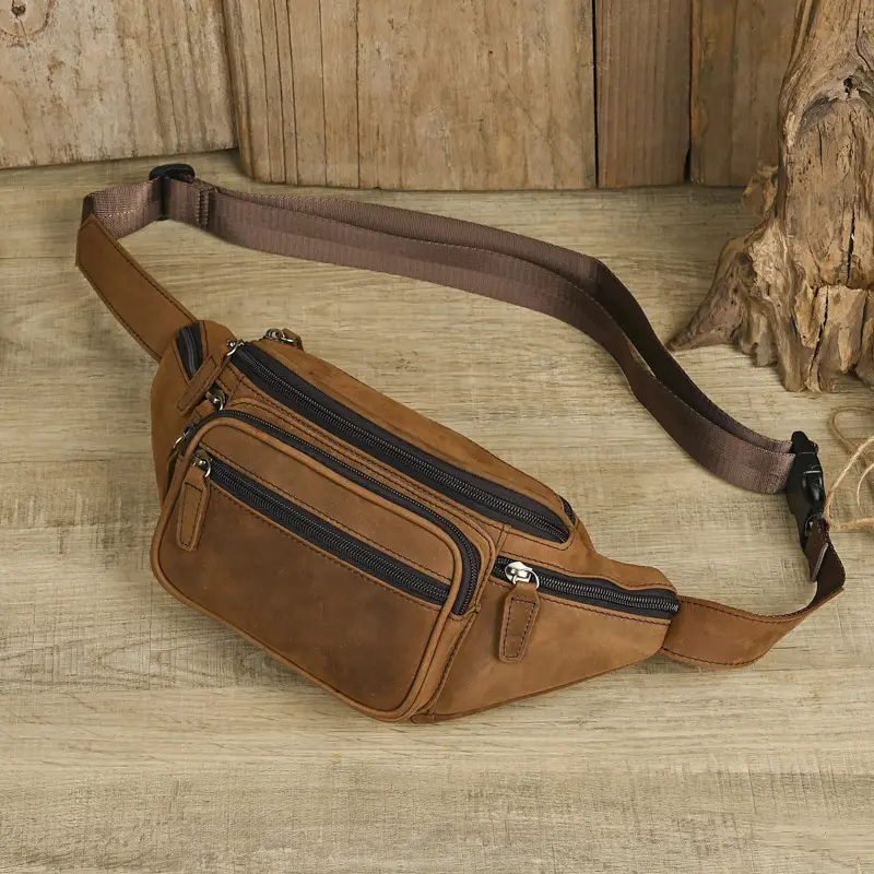 Crazy Horse Leather Mens Bag First-Layer Cowhide