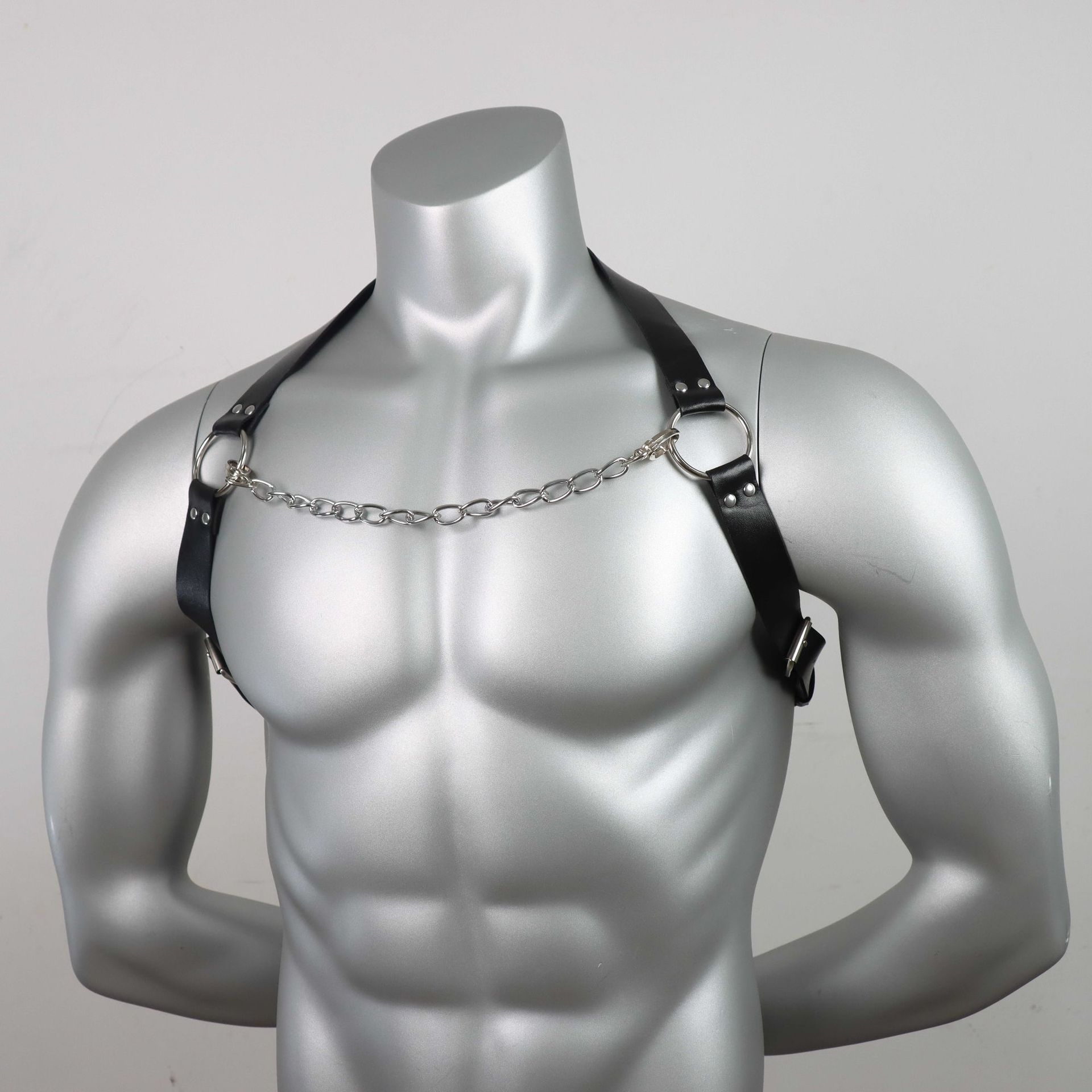 Punk Binding Belt Chain Leather Chest Strap Men's Leather 9