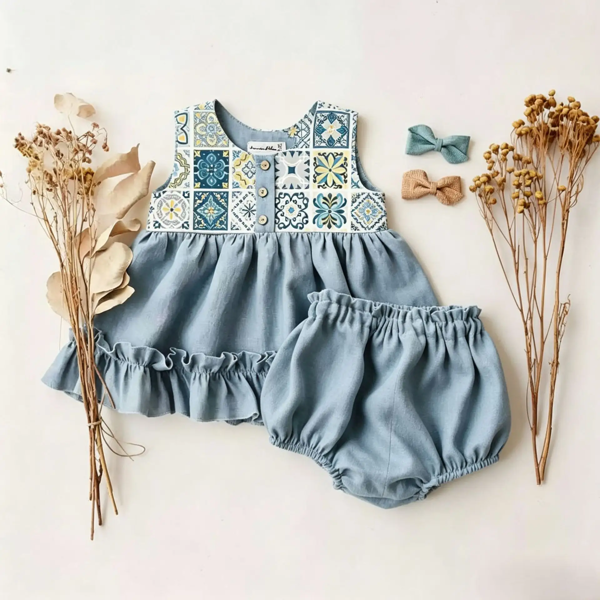 Girls Baby Outfit Sleeveless Vest