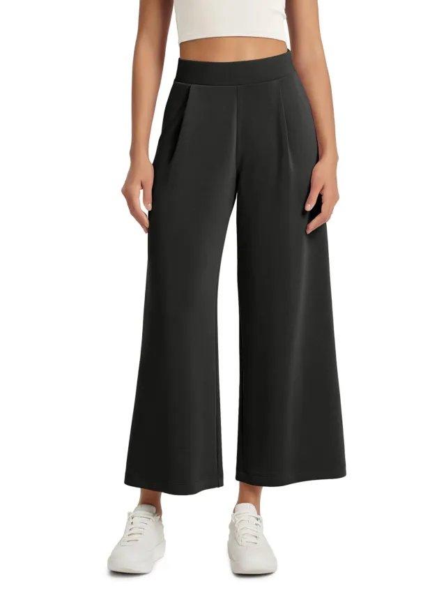 High Elastic Waist With Pocket Comfortable Casual Pants For Women Black - Shop at LoveMi