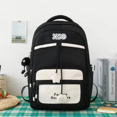 Men's And Women's Same Fashion All-match Backpack Large Capacity - Black - View 1