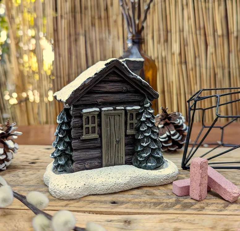 Title 3, Wooden House Snow Winter Incense Cone Burner