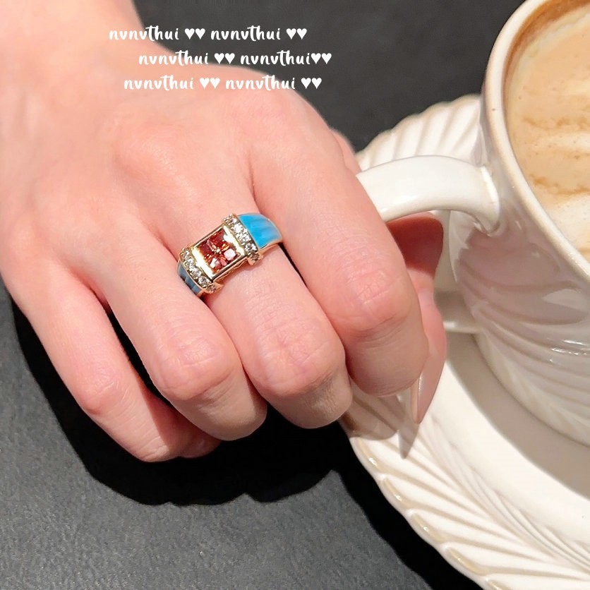 18K Gold Plating Geometric Zircon Ring