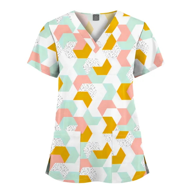 Women's Fashion Quick drying Printed Short sleeved Top 6400117Style L - Shop at LoveMi