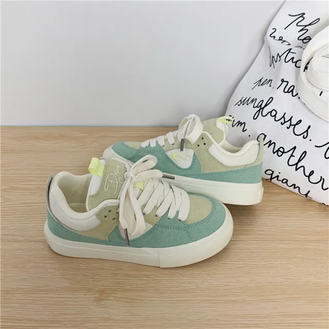 Versatile Thick Shoes Tongue Canvas Shoes For Women Vivid Chartreuse 39 - Shop at LoveMi