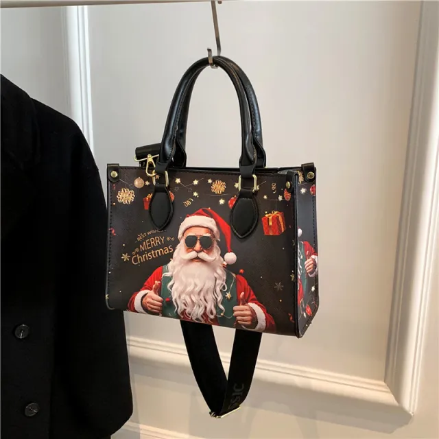 Santa Claus Printed Tote Brown - Shop at LoveMi
