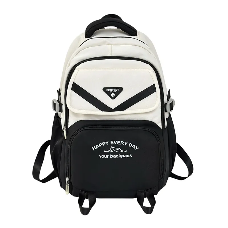 Cute Korean Style Junior And Middle School Students Schoolbag - Black