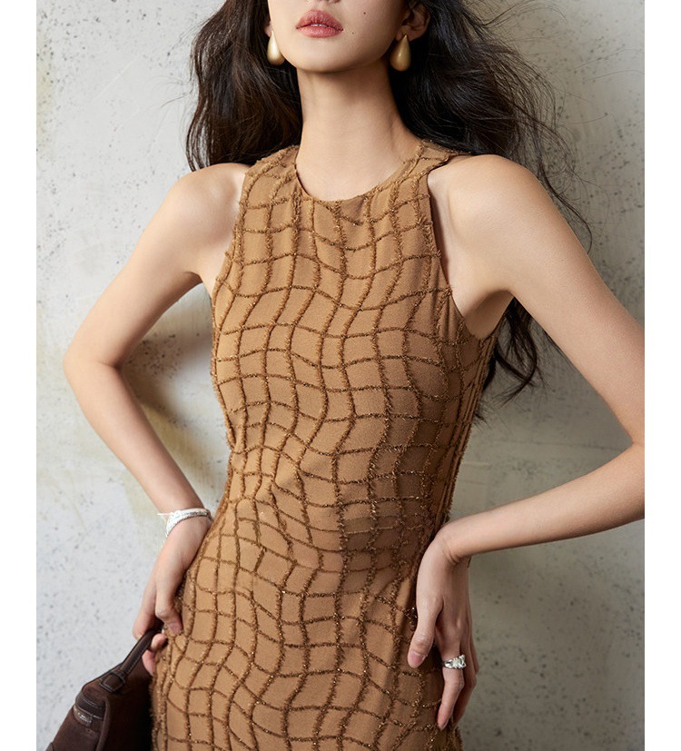 Womens Casual Tunic Dress With Fringe And Defined Waistline