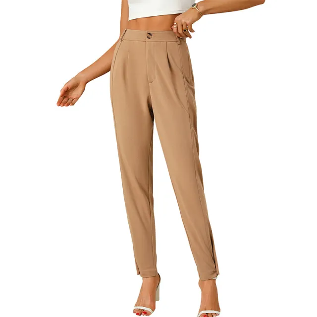 Loose And Comfortable Work Business Formal Wear Suit Pants Khaki - Shop at LoveMi