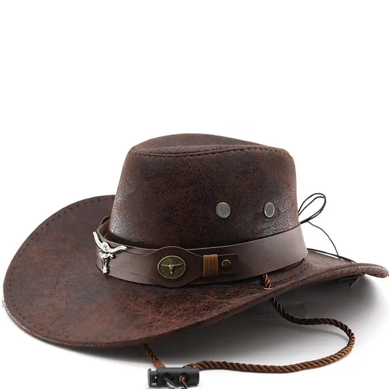 Western Cowboy Cracked Bullhead Retro Rider Hat