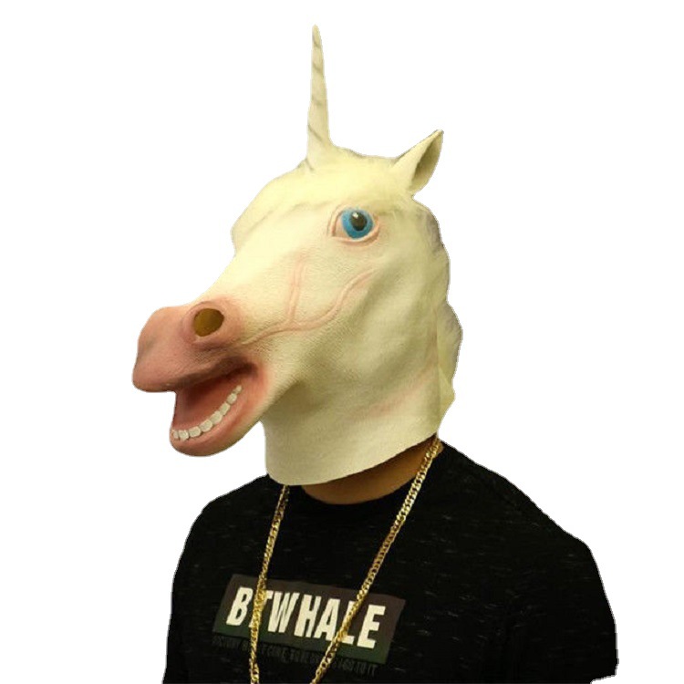 Funny Animal Headgear Single-dog Mask Horse Head Quirky Props For Hilarious Performances