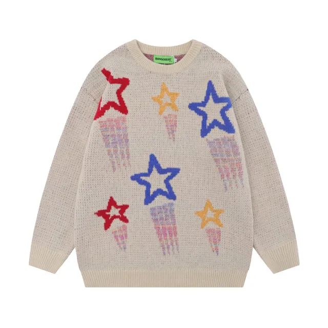 Maychao Round Neck Knitted Sweater Apricot - Shop at LoveMi