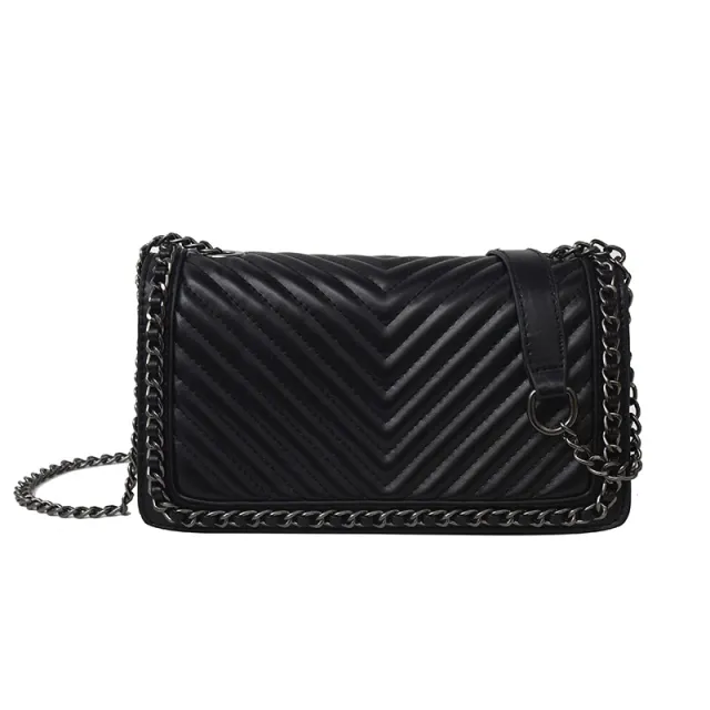 Western Style Embroidery Thread Chain Portable Shoulder Crossbody Bag Black - Shop at LoveMi
