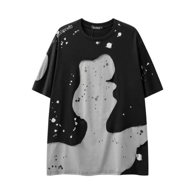 Hip Hop Loose Short Sleeve Trendy Cool Top Black - Shop at LoveMi