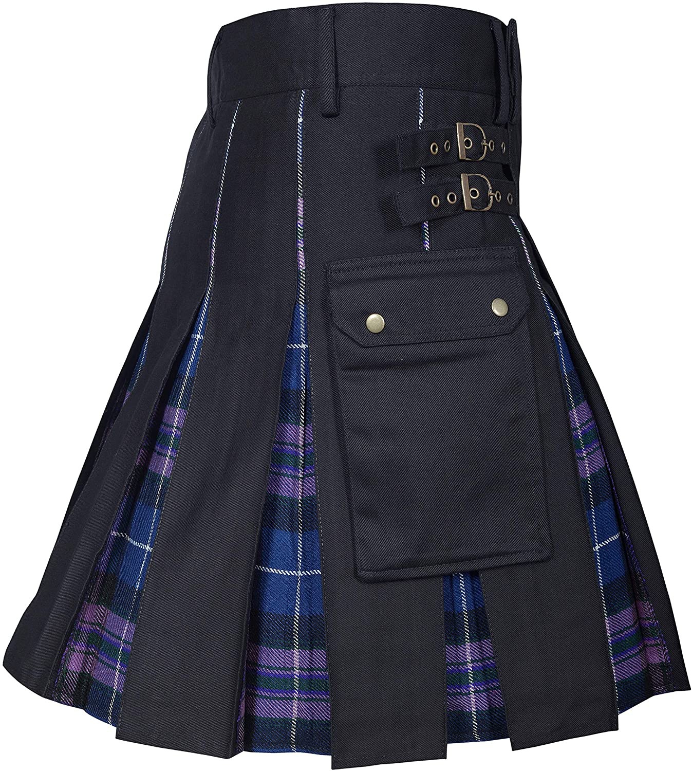 Title 5, Mens Scottish Plaid Contrast Pleated Skirt – S...