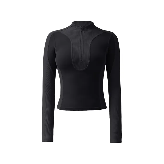 Workout Long Sleeve Skinny Yoga Clothes Top Black - Shop at LoveMi