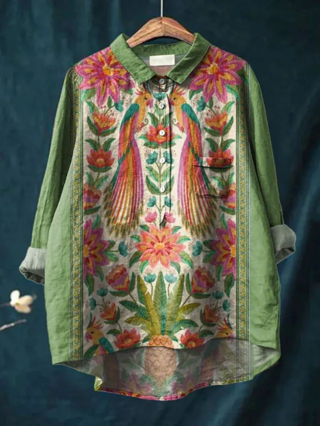 Women's Fashion Polyester Shirt Dress Green - Shop at LoveMi