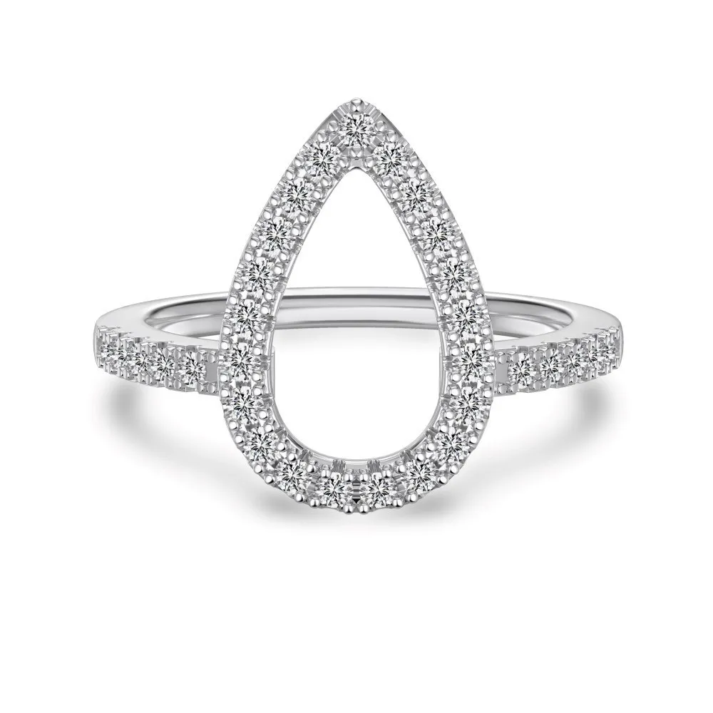 Sterling Silver Ring Female Ring Set Hollow Shape Exquisite And Versatile Female Jewelry - Dy121363White Gold