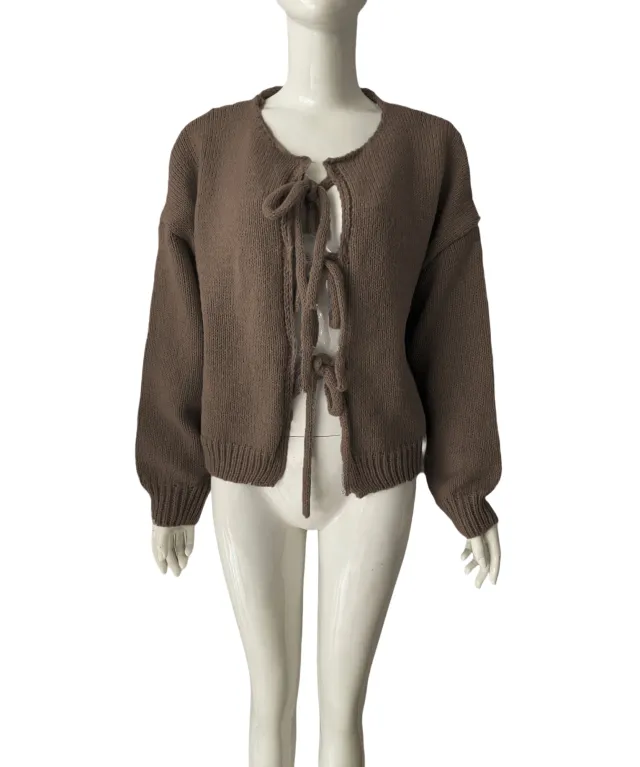 Solid Color Commute Simple Sweater Women Brown - Shop at LoveMi