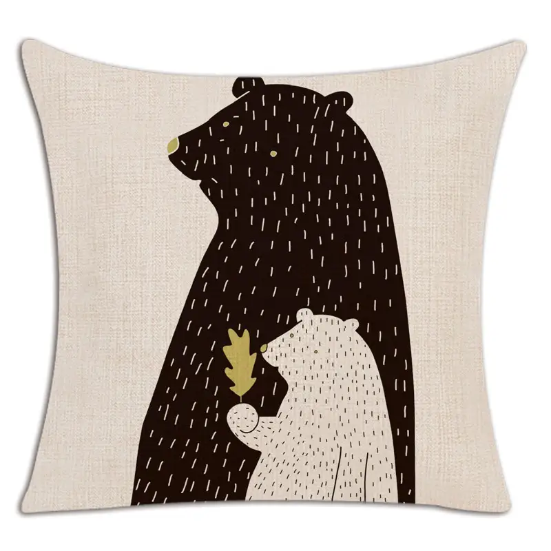 Pillow Cover Cartoon Cartoon Character Series Linen Cushion Cover