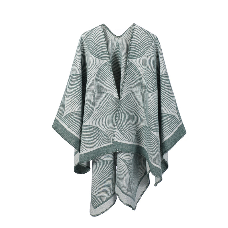 New Women’s Jacquard Geometric Wool Shawl