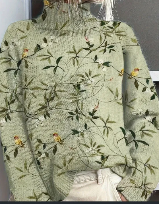 Women's Abstract Printing Casual Cardigan Sweater Style 45 - Shop at LoveMi