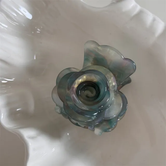 Flower Acetate Hairpin Sweet Petals Simple Mermaid Mint Blue - Shop at LoveMi