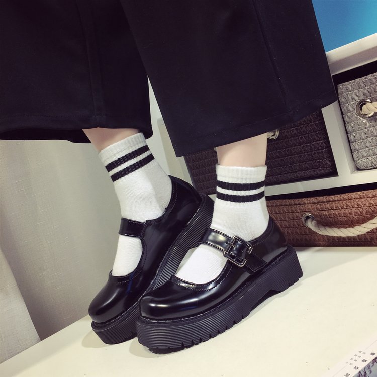 Goth Mary Jane Shoes Chunky Platforms