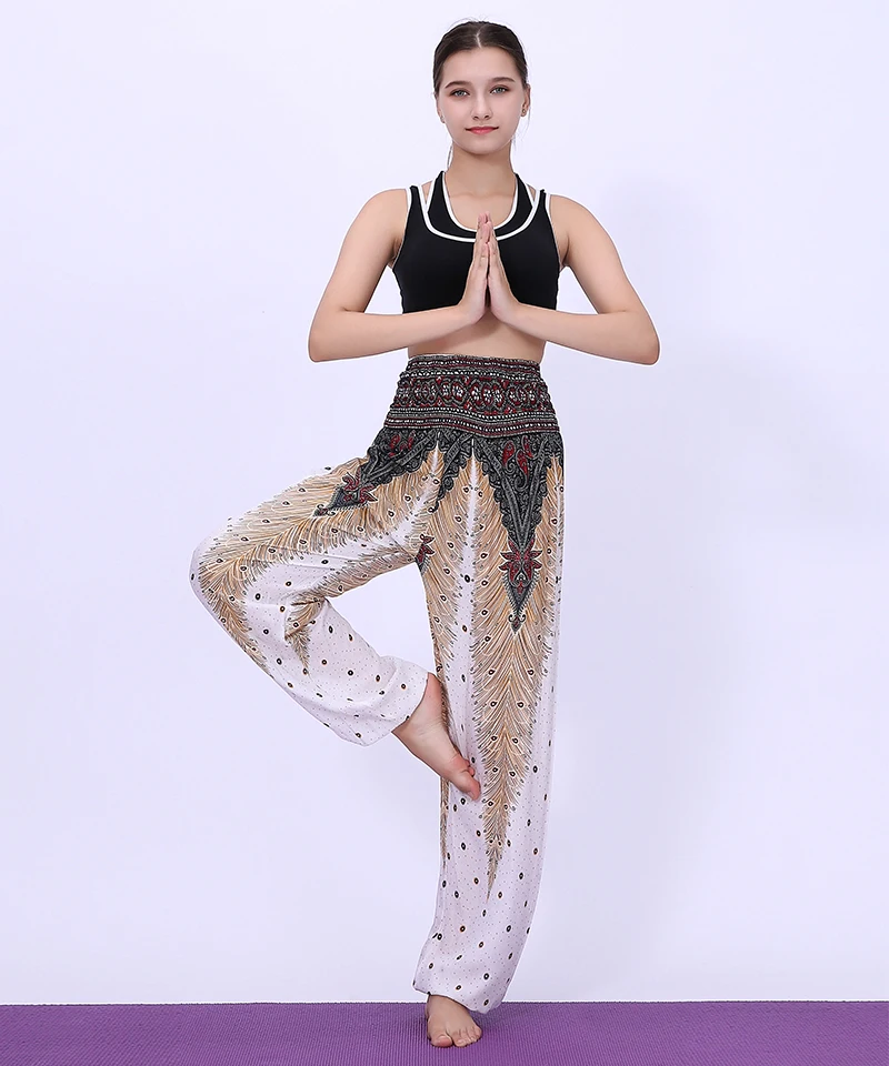 Title 7, Peacock Yoga Pants with high waist design for u...