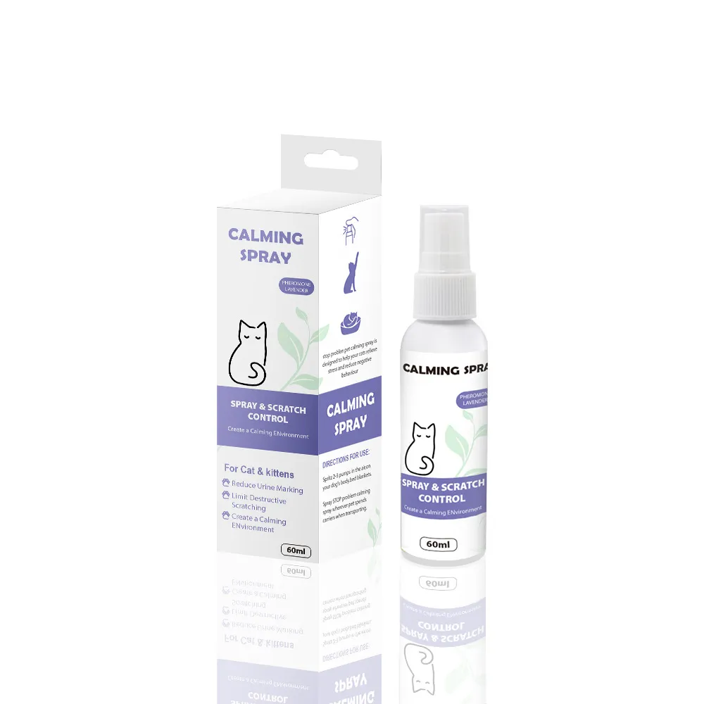 Organic Oil Formula Anxiety Relief Pet Calm Spray - New Purple Cat 60Ml