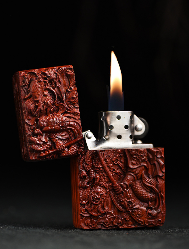 Vintage Wooden Carved Lighters – Stylish, Handcrafted, and Unique