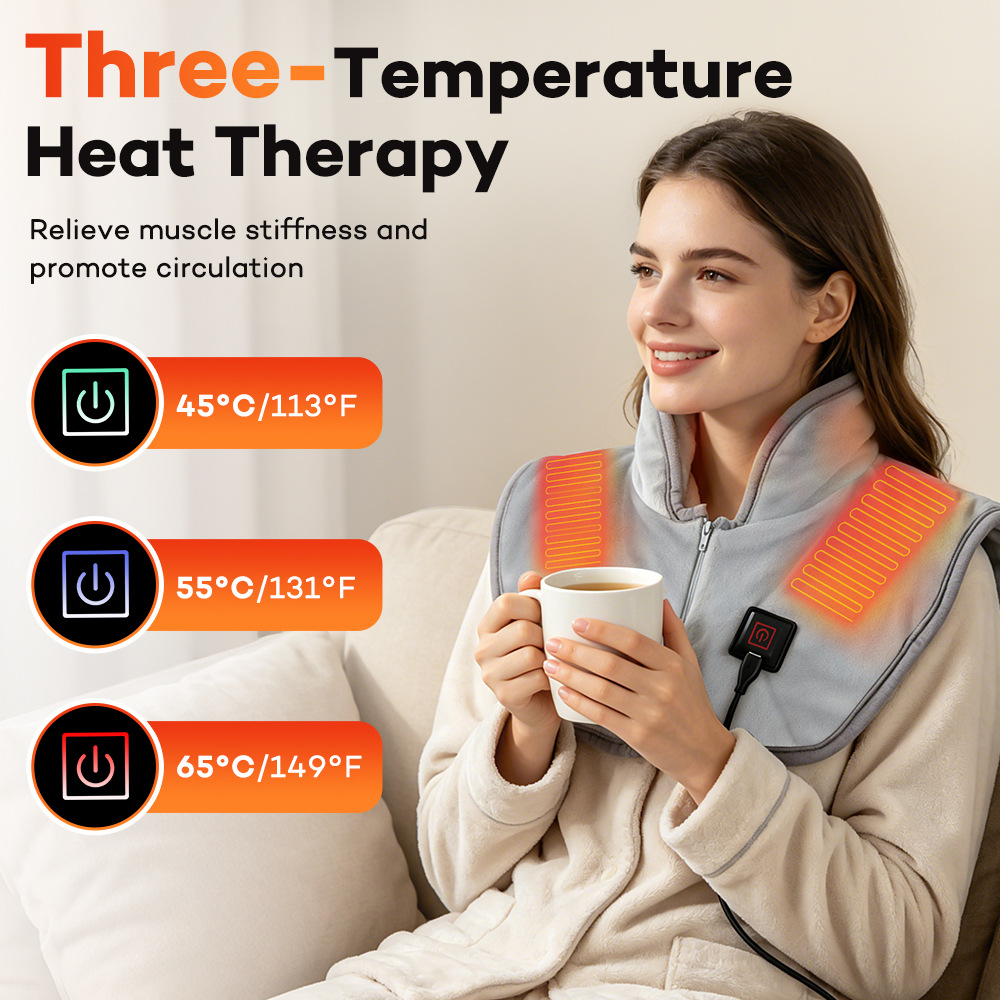 Electric Heating Neck Scarf Therapeutic Hot Compress Shawl