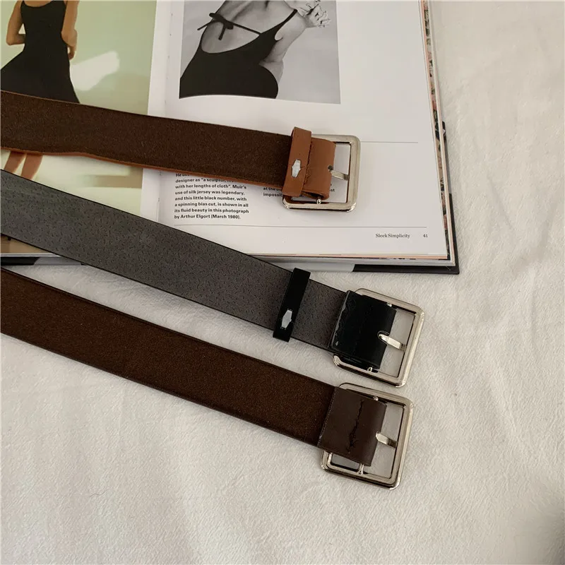 Title 7, New style ladies belt with square buckle studen...