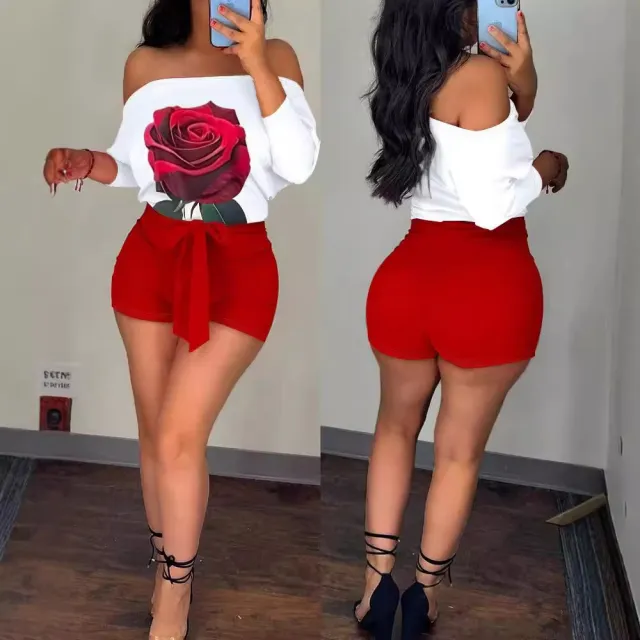 Women's Fashion Stitching Contrast Color Lace Up Slim Fit Sheath Jumpsuit Red - Shop at LoveMi